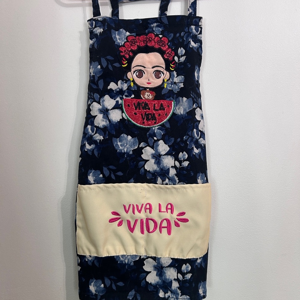 Floral Blue kids Play/Paint apron